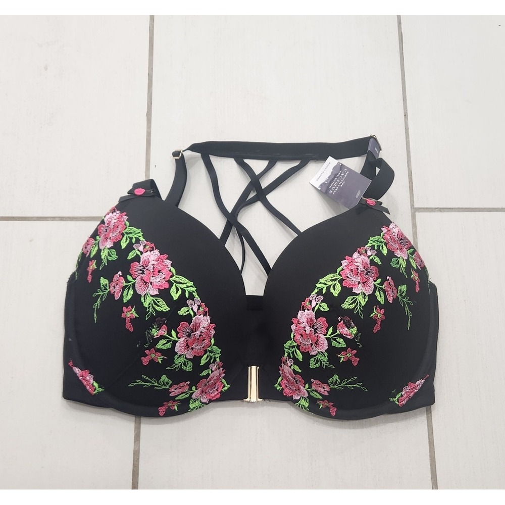 New Cacique Lane Bryant Bra 38G Front Close Boost Plunge Padded Strappy Back